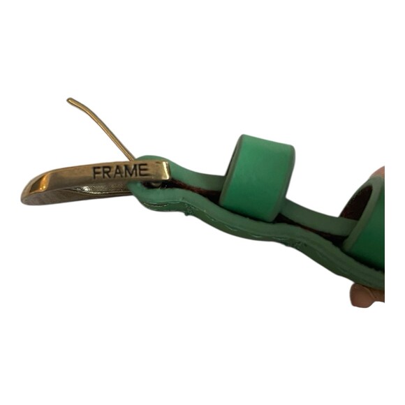 FRAME Green Leather Belt Gold Buckle Women’s 38” main image 5